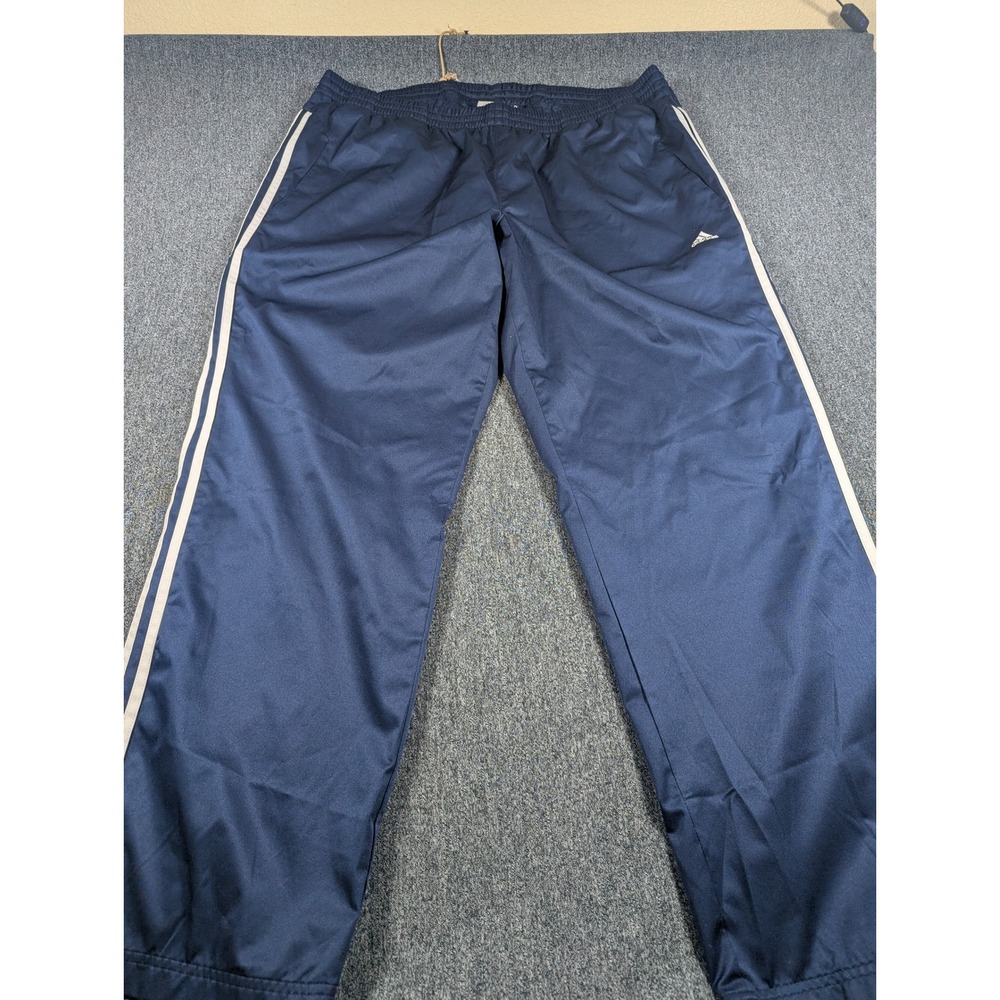 Adidas Mens Climalite ClimaProof Track Pants‎ Navy Blue 3-Stripe Size 2XL